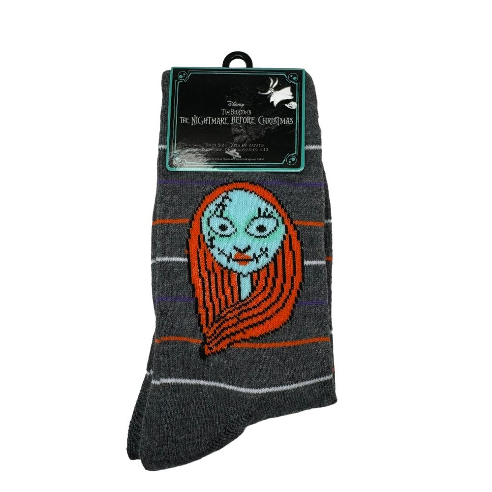The Nightmare Before Christmas Women's Crew Sally Gray Socks Halloween Goth Doll